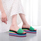 Rainbow Thick Soled Slippers