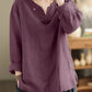 Cotton V Neck Long Sleeve Tops