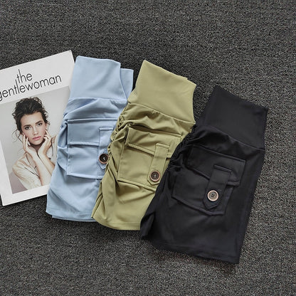 High Waist With Pocket Push-Up Shorts Women