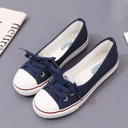 Lace-up casual canvas shoes for women