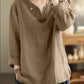 Cotton V Neck Long Sleeve Tops