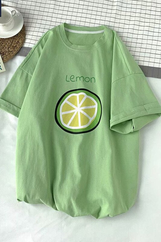 Fruit Printed Loose T-Shirt