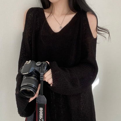 Off Shoulder Sexy Design Loose Stylish Spring Sweater