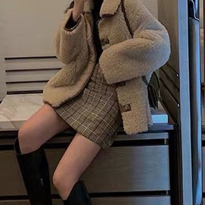 Plaid Slim Korean Style Casual Skirt