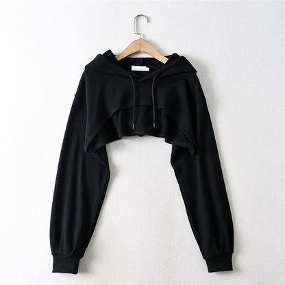 Solid Color Fashion Crop Hoodies