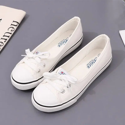 Lace-up casual canvas shoes for women
