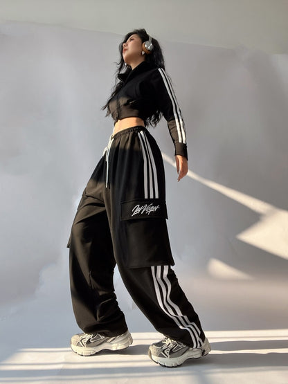 Korean Style Oversize Streetwear Baggy Sports Trousers