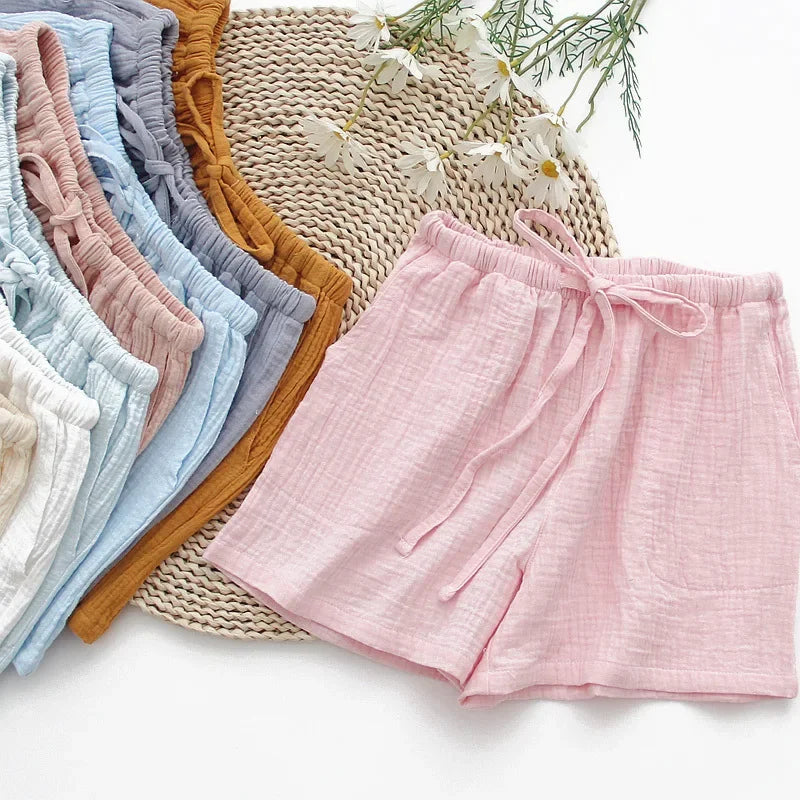 Cotton Crepe Loose Shorts