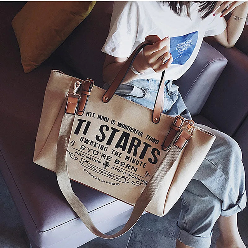 Canvas Shoulder Shopping Bag