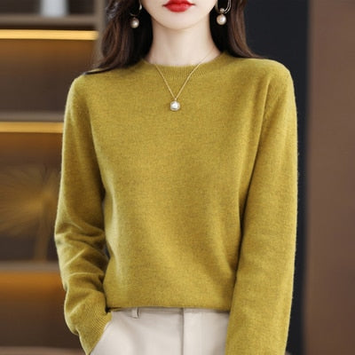Pure Wool Cashmere O-neck Sweater