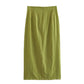 Elegant High Waist Side Split Skirt