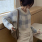 Panelled Plaid Loose New Simple Sweater