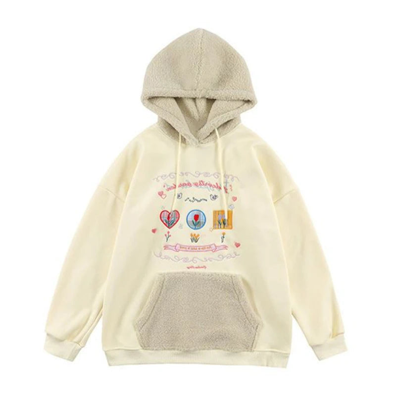 Embroidery Printed Vintage Patchwork Hooded