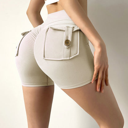 High Waist With Pocket Push-Up Shorts Women