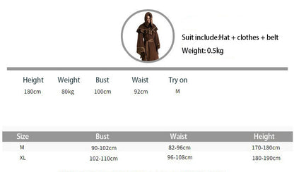 Medieval Retro Wizard Monk Friar Halloween Costumes