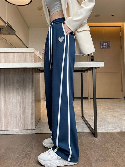 Vintage Lace Up Heart Wide Leg Pants