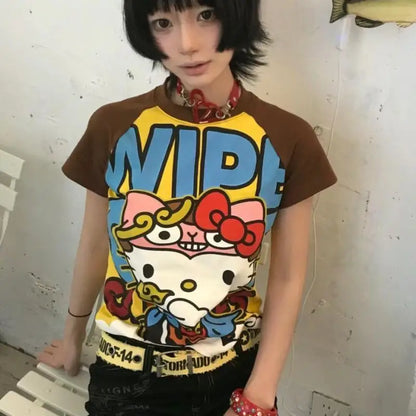 Hello Kitty Cartoon Printed T-shirt