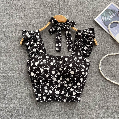 Floral Ruffles Crop