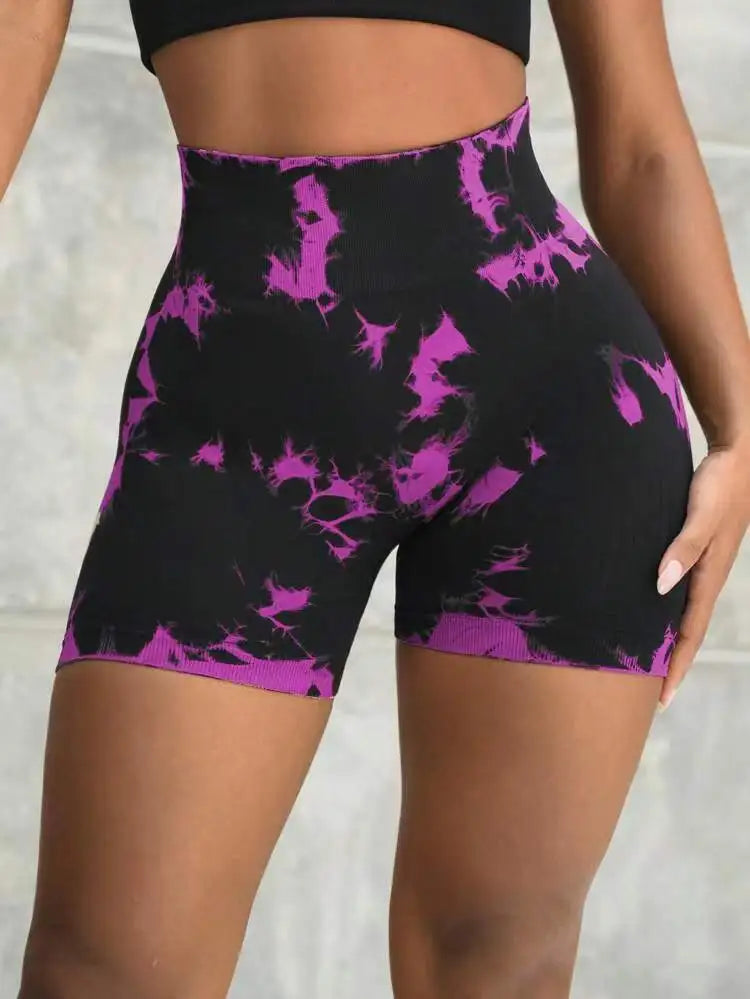 Seamless Tie Dye Push Up Shorts