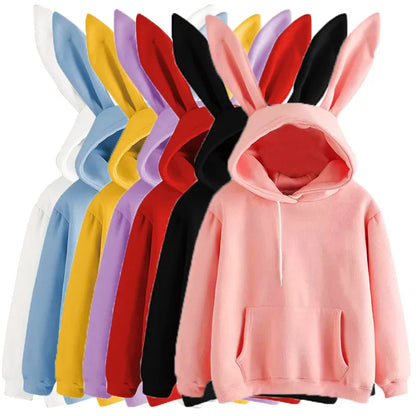 Rabbit Ears Solid Color Hoodies