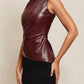 Leather  Asymmetrical Top