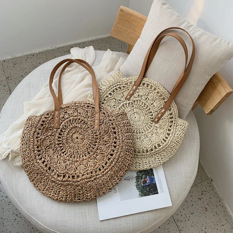 Handmade Round Straw Bag