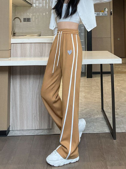 Vintage Lace Up Heart Wide Leg Pants