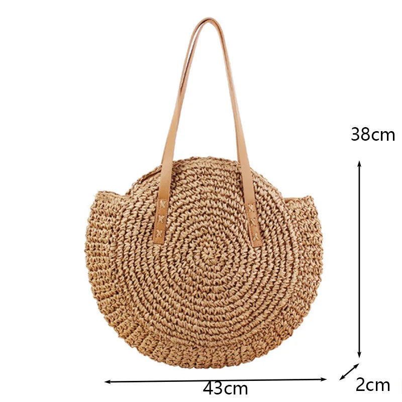 Handmade Round Straw Bag