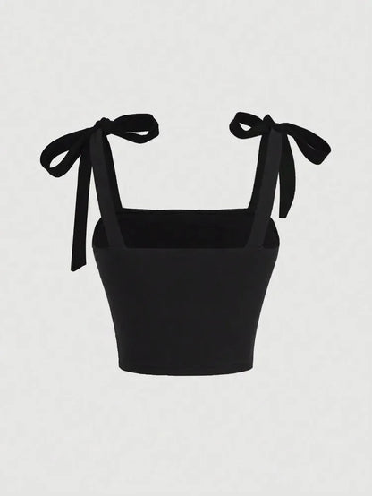 Women’s Pink Tie-Shoulder Crop Top