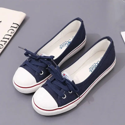 Lace-up casual canvas shoes for women