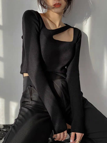 Slim Sexy Design Asymmetrical Pullovers