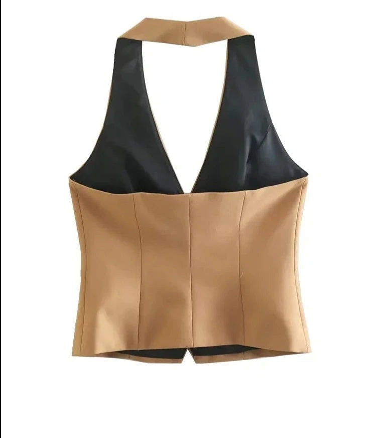 Halter Neck  Backless Vest