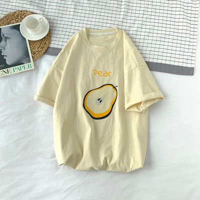 Fruit Printed Loose T-Shirt