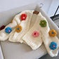 Cute Flower Knit Crop Cardigan