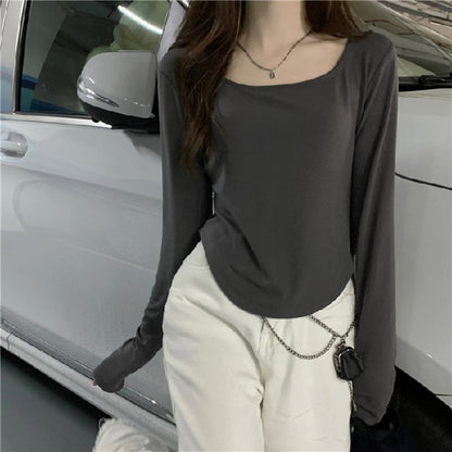 Long Sleeve Square Neck T-Shirt