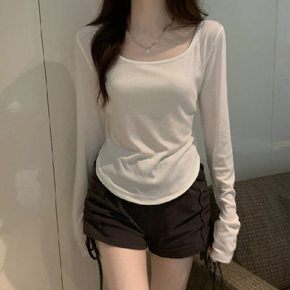 Long Sleeve Square Neck T-Shirt