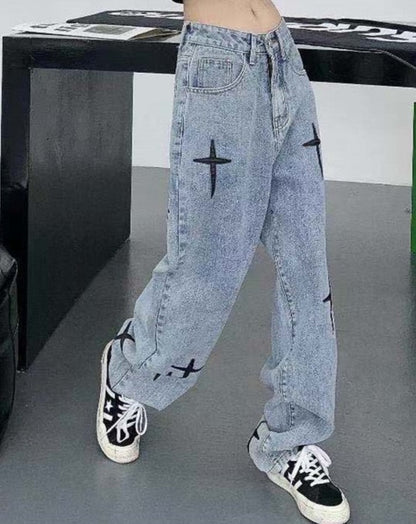 High Waist  Straight Baggy Pants