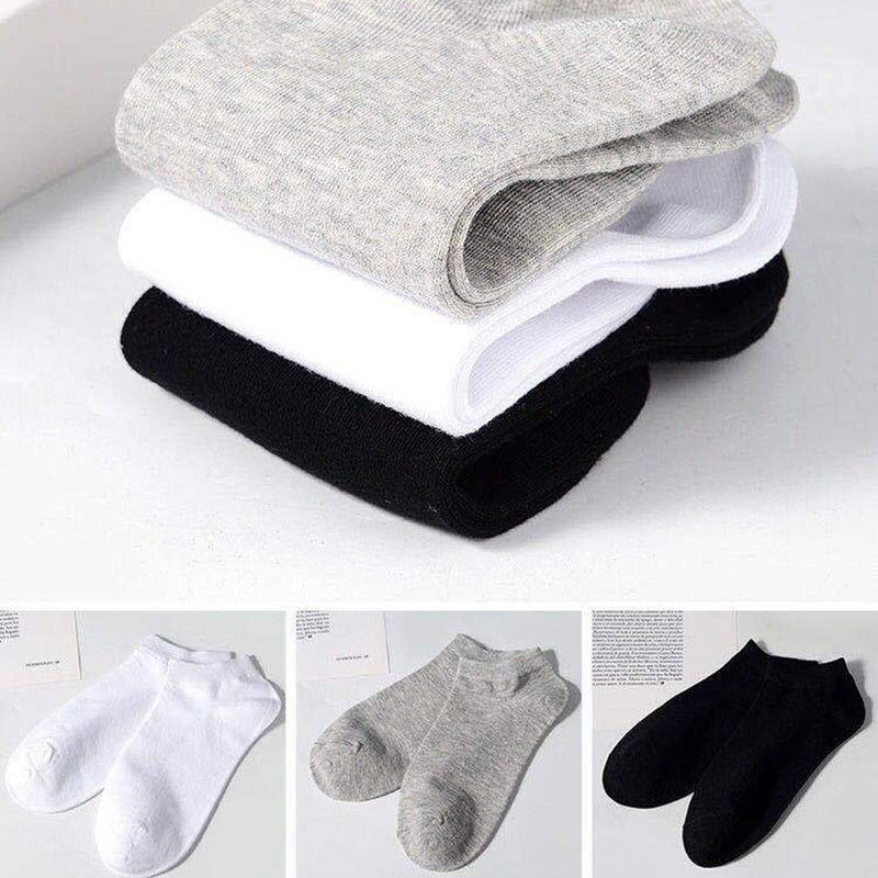 5 Pair Breathable Sports Socks Solid Color