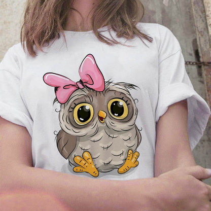Cute Owl Print T-shirt