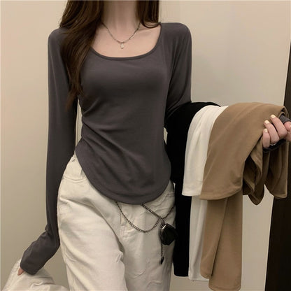 Long Sleeve Square Neck T-Shirt