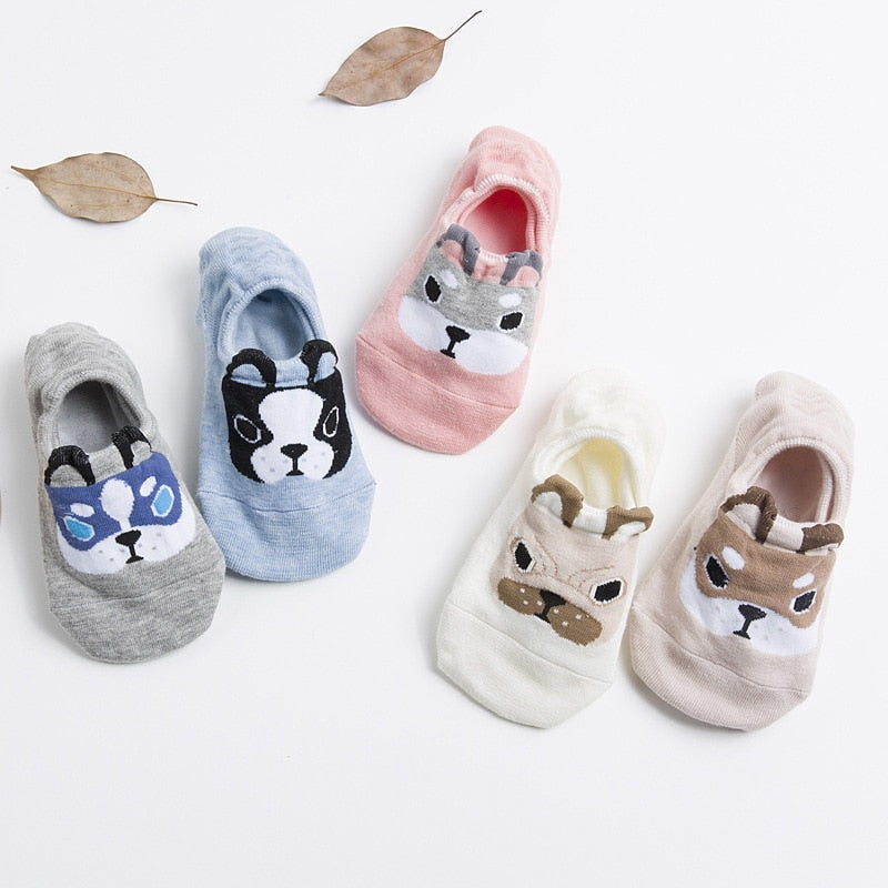 5 Pairs/lot Cute Animal Short Socks Set