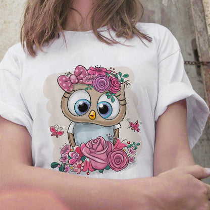 Cute Owl Print T-shirt