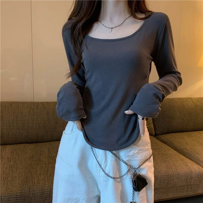 Long Sleeve Square Neck T-Shirt