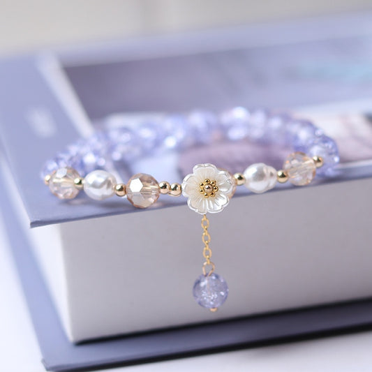 Floral Pearl Crystal Bracelet