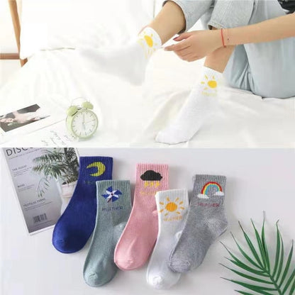 5 Pair Cartoon Feeling Boat Ankle Short Socks