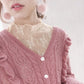 Lace Bottomed Blouse Long Sleeve Crop High Neck