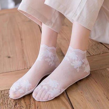 Lolita Women Invisible Lace Socks Thin