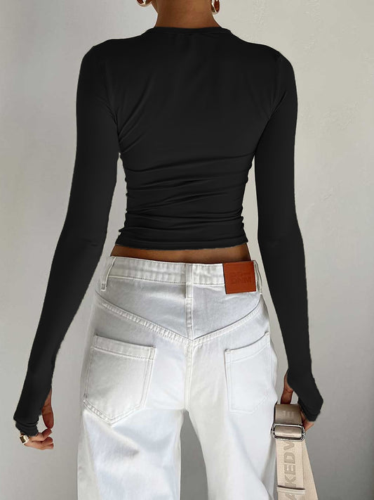 Long Sleeve Slim Fit Crop