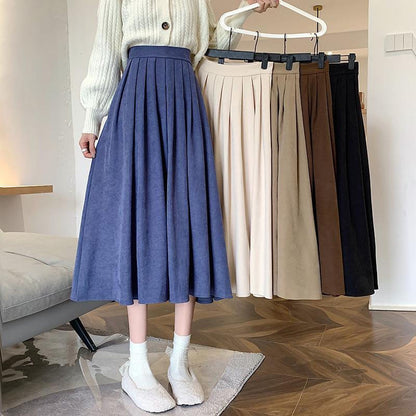 High Waist Pleated Elegant College Style Skirt