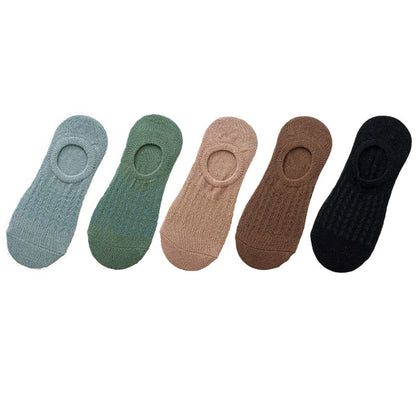 5 Pair Silicone  Ankle Low Cotton
